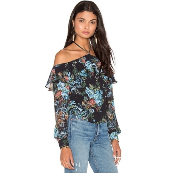 💫HP‼️💫 NWOT LPA (Revolve) Whimsical Off-Shoulder Blouse in Antique Floral, Small - Picture 3 of 7